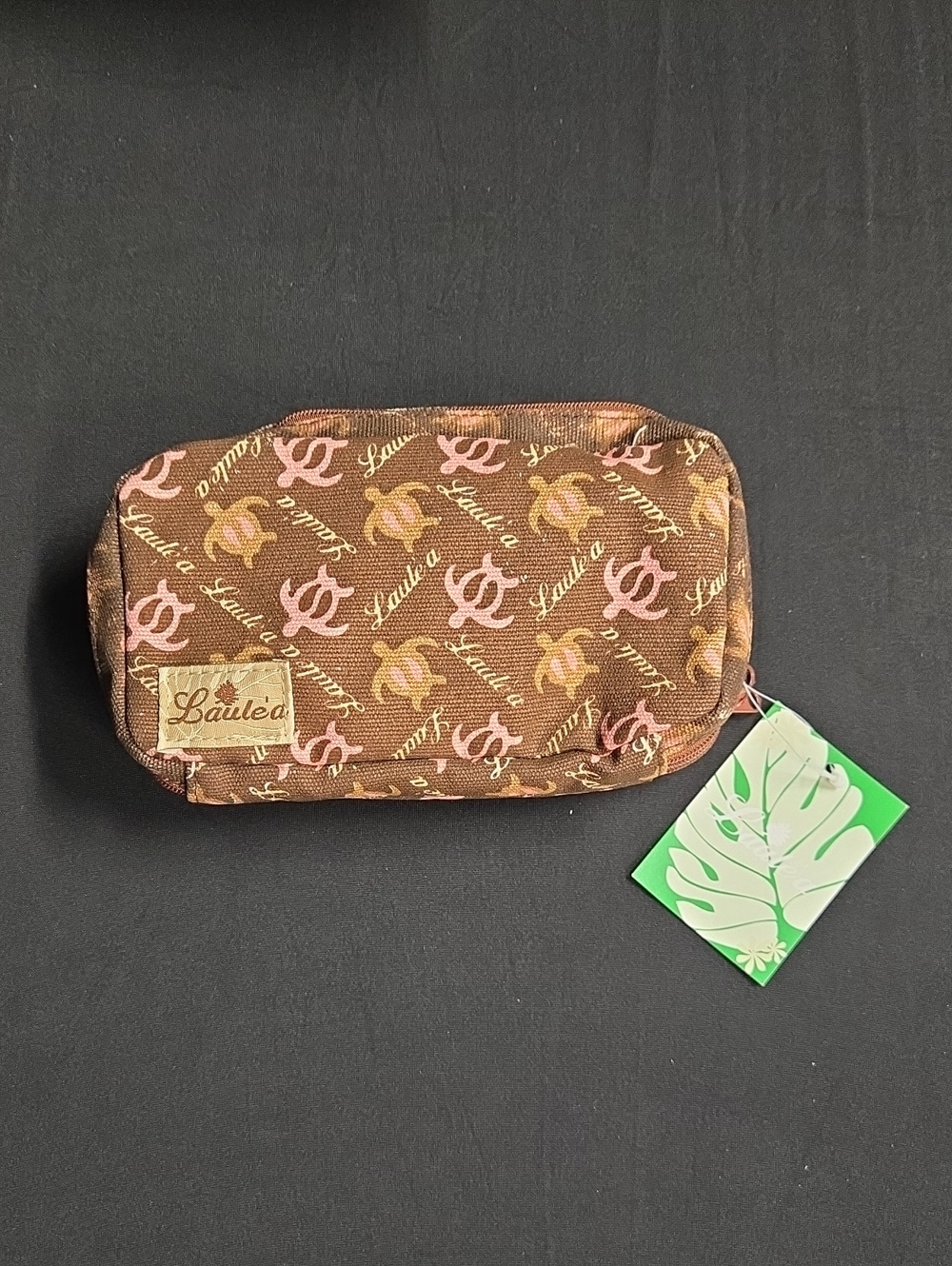 Laule'a Honu Design Cosmetic/Pencil Pouch NWT 6.5"x4"x2"